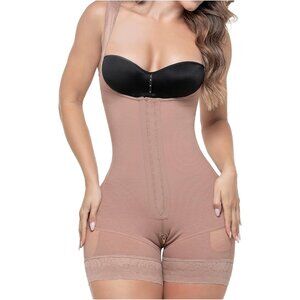Women's 0211 Mocha Shapewear Body Shaper Tummy Control Compression Garment Fajas